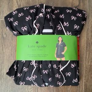 Kate Spade Black and Pink Bow Pajama Set